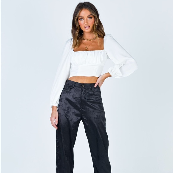 Princess Polly ARIAH LONG SLEEVE TOP White - Picture 2 of 3